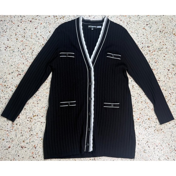 Karl Lagerfeld Sweaters - Karl Lagerfeld Paris Women's Button Up Long Sleeve Cardigan‎ Sweater Size XL